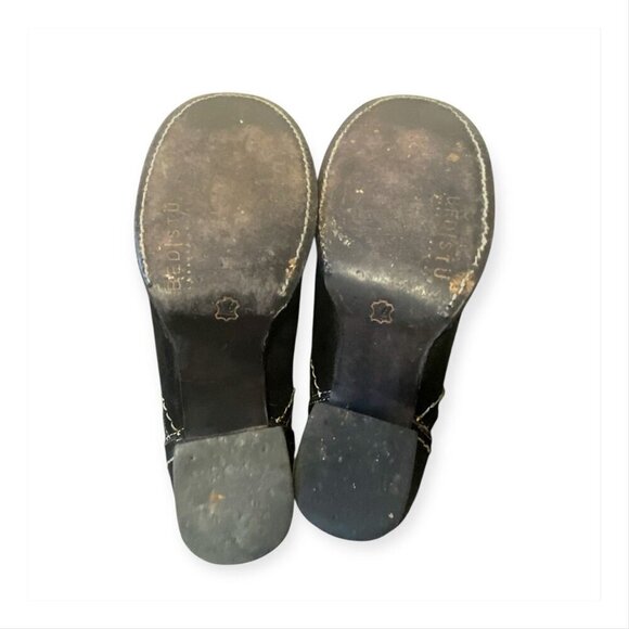 Bed Stu Black Suede Mid Calf Boots, chunky heel, Size 6 - Picture 7 of 16